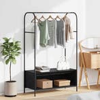 vidaXL Kledingrek met opslag Zwart 100 x 44 x 160 cm Bewerkt, Verzenden