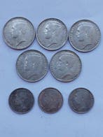 België. 50 Cents, 1 Franc / 1 Frank 1910/1914, 8 stuks