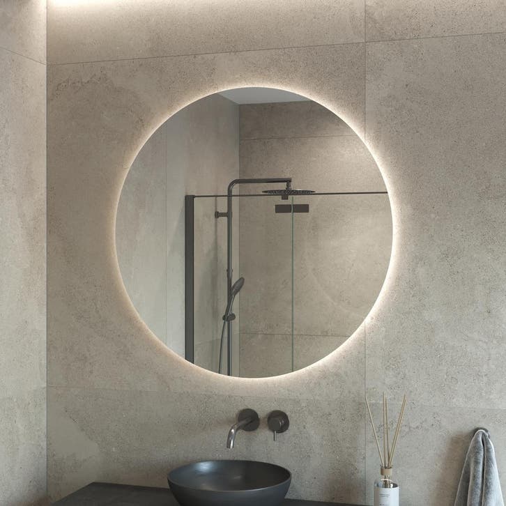 BWS Badkamerspiegel | Spark | Rond | met LED verlichting |, Doe-het-zelf en Bouw, Sanitair, Bad, Nieuw, Ophalen of Verzenden