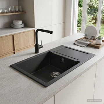 vidaXL Enkele keukenspoelbak Graniet 78 x 50 x 20 cm Grafiet, Verzenden, Nieuw