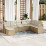 vidaXL Tuinbank Set 8 pcs Beige poly rattan, Verzenden, Nieuw