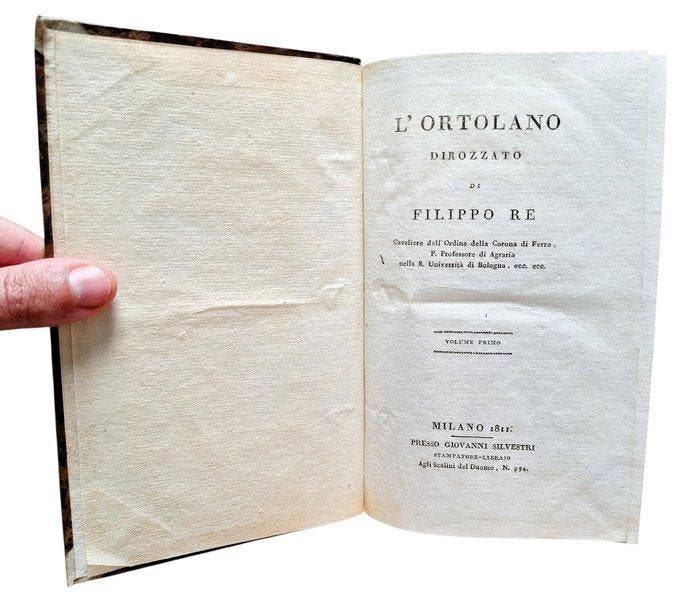 Re - LOrtolano Dirozzato - 1811, Antiquités & Art, Antiquités | Livres & Manuscrits