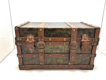Opbergkoffer - Hout, Leder - 50 x 30 cm 3,2 kg
