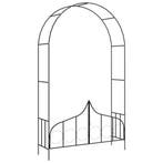 vidaXL Tuinboog met hek 138x40x238 cm ijzer zwart, Verzenden