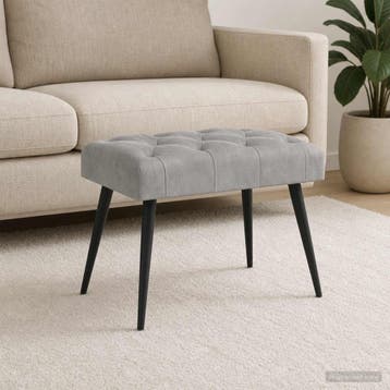 vidaXL Bank met knopen tufting Lichtgrijs 60 x 40 x 45 cm, Verzenden