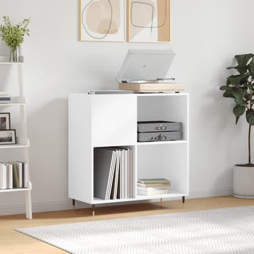 vidaXL Platenkast 84,5x38x89 cm bewerkt hout wit, Huis en Inrichting, Verzenden, Nieuw