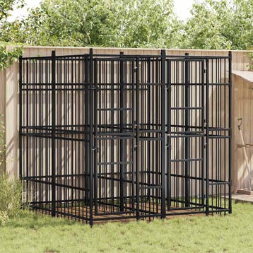 vidaXL Hondenkennel 3,69 m² staal, Verzenden, Nieuw