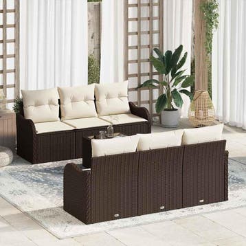 vidaXL Tuinbank Set Bruin 55 x 55 x 37 cm poly rattan, Verzenden
