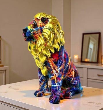 Beeldje - Leone Pop Art - Hars, Antiek en Kunst