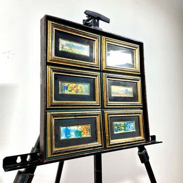Wanddecoratie - Set of Miniatures on 23Kt Gold Leaf – Enzo