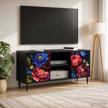 vidaXL Tv-meubel KIEL 102 x 33 x 51 cm Zwart eiken Bewerkt, Verzenden, Nieuw