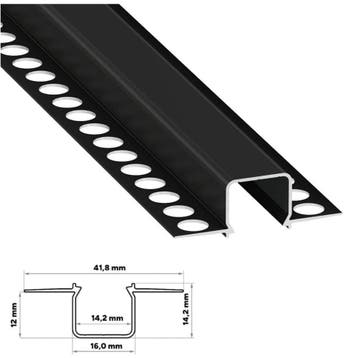 Led Strip Stuc Profiel Zwart | Direct uit voorraad leverbaar, Verzenden, Nieuw, Stuc profiel, inbouw led strip, led strip zwart, profiel zwart