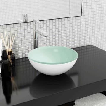 vidaXL Wasbak 30x12 cm gehard glas wit, Doe-het-zelf en Bouw, Verzenden, Nieuw