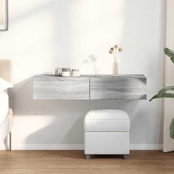 vidaXL Wandschap met lades 100x36x19cm bewerkt hout grijs, Maison & Meubles, Verzenden