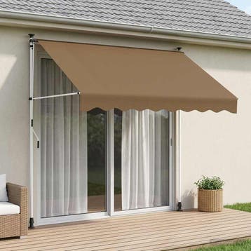 vidaXL Handmatig uitschuifbare luifel Beige 350 cm, Verzenden