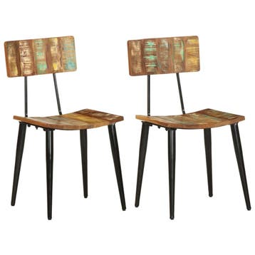 vidaXL Eetkamerstoelen 2 st massief gerecycled hout, Verzenden