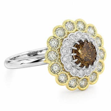 Bague tendance - 14 carats Or blanc, Or jaune - 1.94ct. tw., Bijoux, Sacs & Beauté