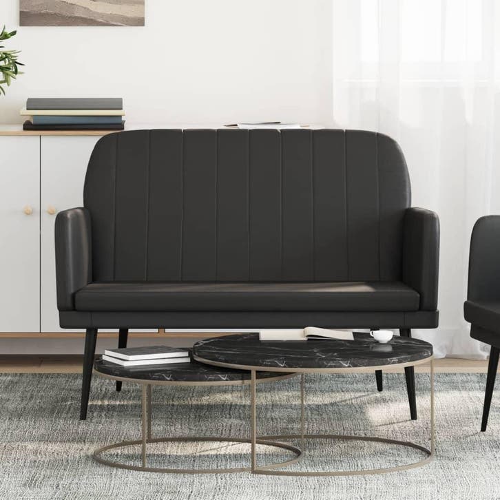 vidaXL Bankje 107x80x81 cm kunstleer zwart, Maison & Meubles, Maison & Meubles | Autre, Envoi