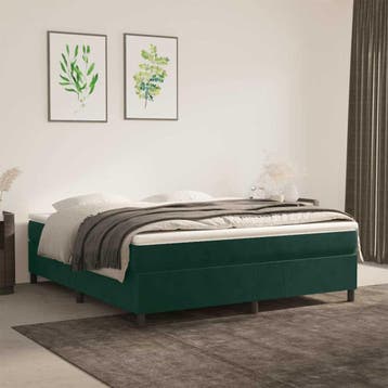 vidaXL Boxspring bed 180x200 cm fluweel donkergroen, Huis en Inrichting, Verzenden, Nieuw