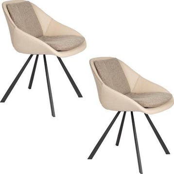 2dekans | Dutchbone Wakefield Stoel Ivory - Set van 2, Ophalen of Verzenden