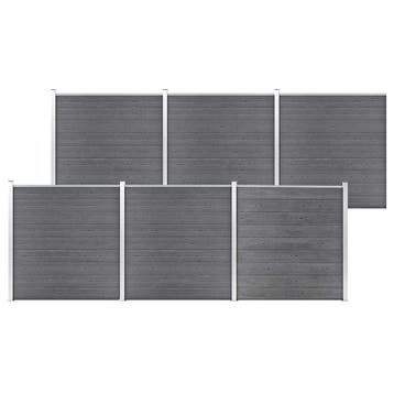 vidaXL Schutting 1045x186 cm HKC grijs, Verzenden, Nieuw