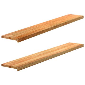 vidaXL Vensterbanken 2 st 160x30x2 cm massief eikenhout, Doe-het-zelf en Bouw, Verzenden, Nieuw