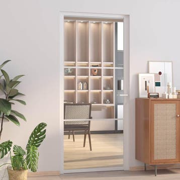 vidaXL Glazen deur 93 x 201,5 cm Aluminium Wit en, Verzenden