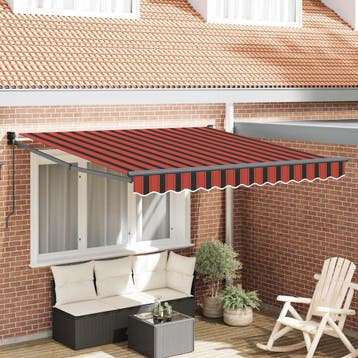 vidaXL Uitschuifbare luifel Rood en Zwart 350 x 250 x 165 cm, Verzenden, Nieuw