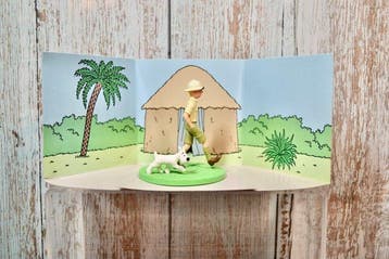 Beeldje - Diorama Moulinsart - Coffret scène Tintin