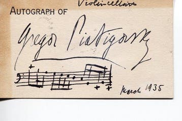 Gregor PIATIGORSKY (1903-1976, Russian-born American