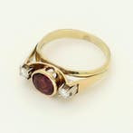 Bague - 14 carats Or jaune, Or rose, Or blanc Grenat -