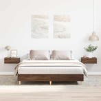 vidaXL Bedframe zonder matras 140x200 cm spaanplaat bruin, Verzenden, Nieuw