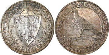 5 Reichsmark Duitsland 5 Mark Rheinlands-raeumung 1930 A..., Verzenden, België