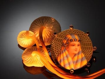 Broche - 18 carats Or jaune - Émail, Belle Époque 1900
