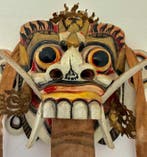 Masque Rangda - Bois, Graniver, Textile, parchemin -
