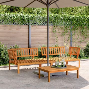 vidaXL Tuinhoekbanken 2 st pallet massief acaciahout, Tuin en Terras, Verzenden, Nieuw
