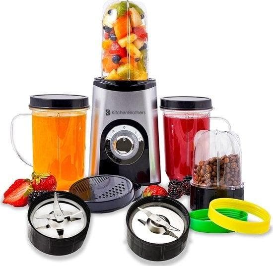 2dekans | KitchenBrothers Smoothie Blender - 2-in-1 Mini, Elektronische apparatuur, Keukenmixers, Ophalen of Verzenden