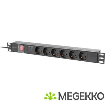 Lanberg PDU-06F-0200-BK energiedistributie 6 AC-uitgang(en), Informatique & Logiciels, Verzenden