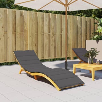 vidaXL Ligbedkussen 200x70x3 cm oxford stof antracietkleurig, Verzenden