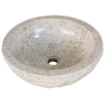 vidaXL Wastafel 40 cm marmer crème, Verzenden, Nieuw