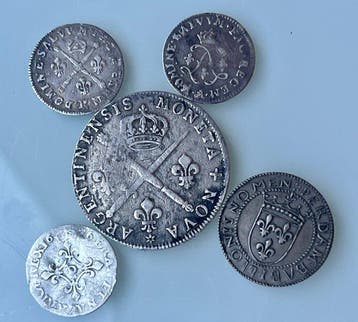 Frankrijk. Lot de 5 monnaies en argent (Zonder minimumprijs), Postzegels en Munten, Munten | Europa | Niet-Euromunten