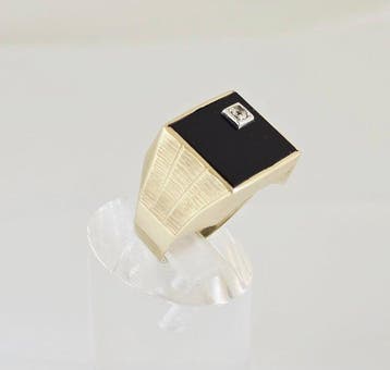 Zonder minimumprijs - Zegelring - 8 karaat Geel goud - Onyx