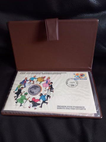 Tintin Hergé Moulinsart Enveloppe Timbre-Médaille 1er Jour