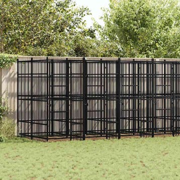 vidaXL Hondenkennel 12,9 m² staal, Verzenden