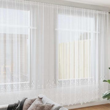 vidaXL Lacegordijn Wit 260 x 1200 cm Polyester, Verzenden, Nieuw