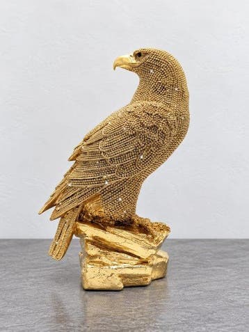 sculptuur, Luxury Golden Eagle Figurine with Intricate