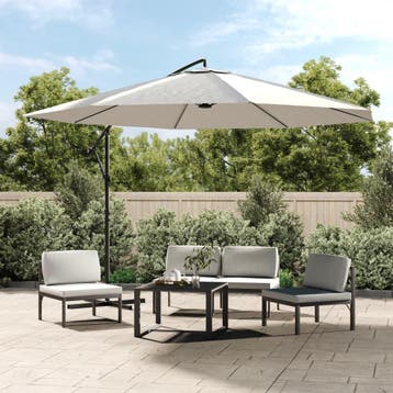vidaXL Zweefparasol 3,5 m zandwit, Tuin en Terras, Verzenden, Nieuw