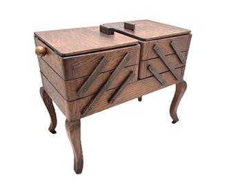 Naaidoos - Eik - 45 cm 3,3 kg, Antiek en Kunst