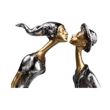 Beeldje - Kissing Couple Sculpture Romantic Figurine - Hars