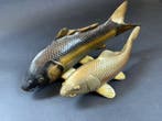 Koper - Hzan () - Vintage Japanse bronzen karperparen
